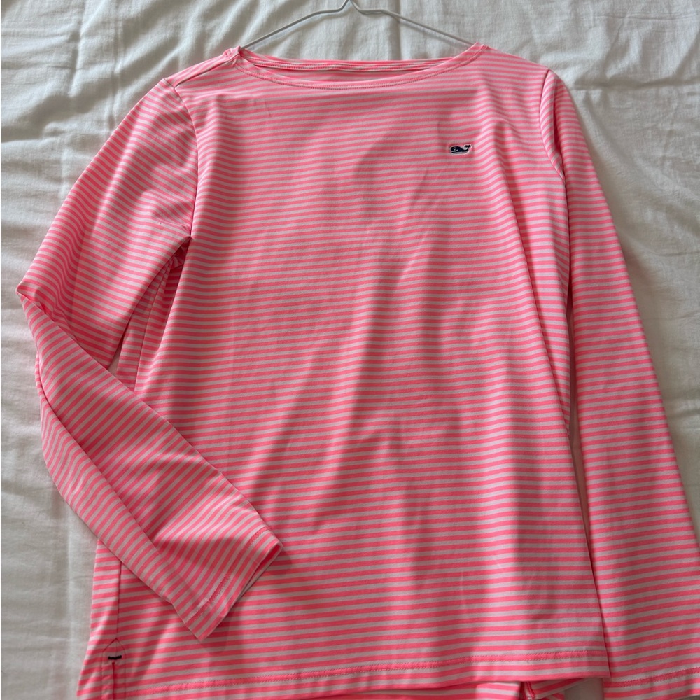 vineyard vines athletic Pink Striped Long Sleeve Shirt